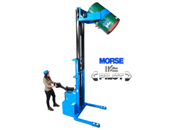 Morse Model 905 < pilot > power-propelled scale-equipped drum mover / pourer, pour drum up to 10.5' high, 800 lb. capacity