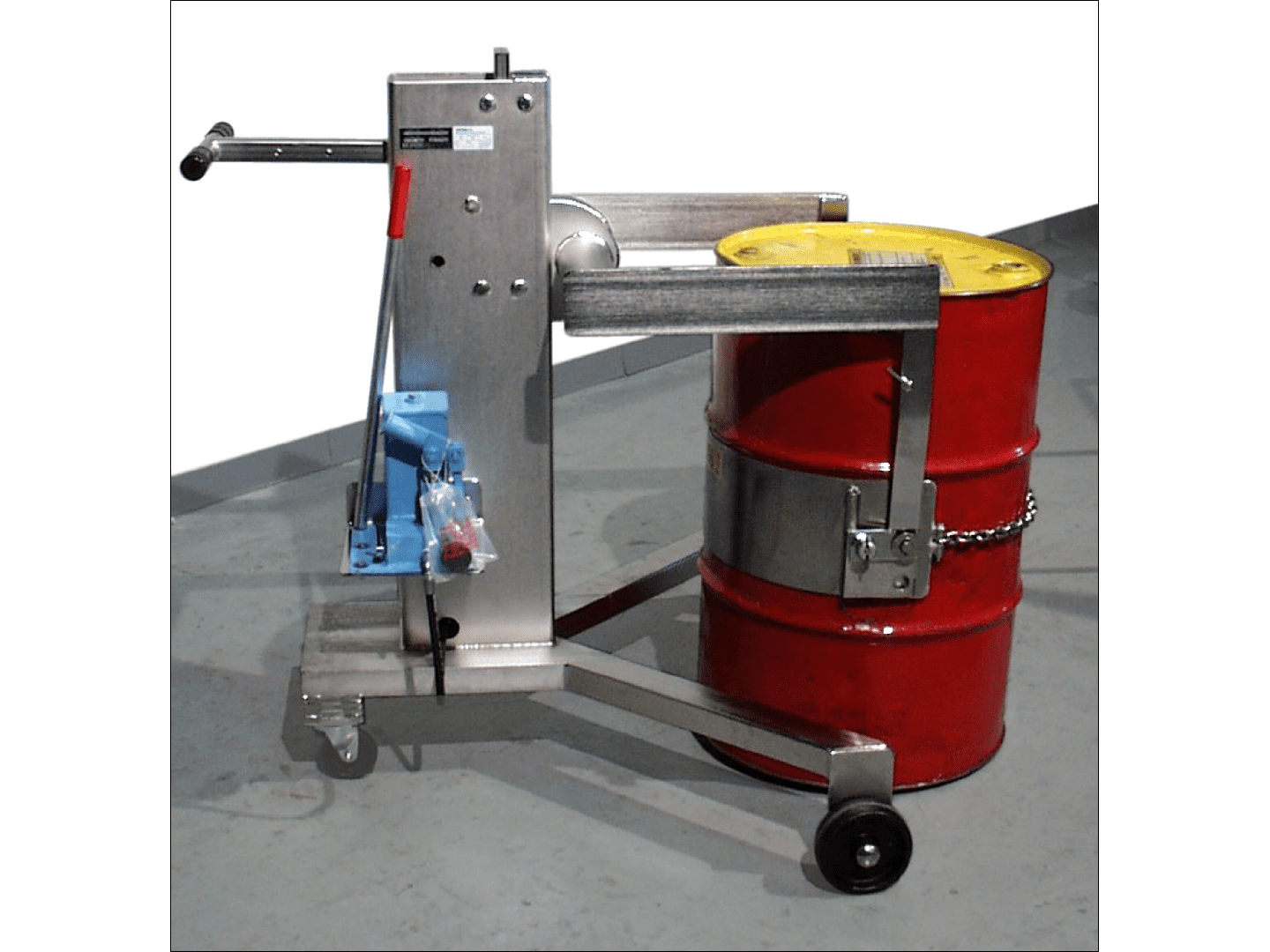 Morse Model 82a Ss 125 Mobile Karrierpalletizer 55 Gallon Drum Dc Power Lift Manual Tilt 5432